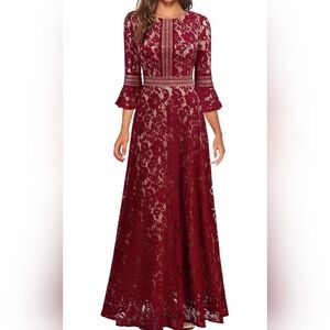 Elegant Red Lace Dress